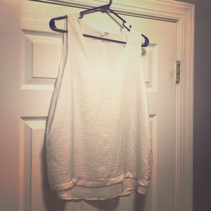 Violet & Claire white silk tank with back detail